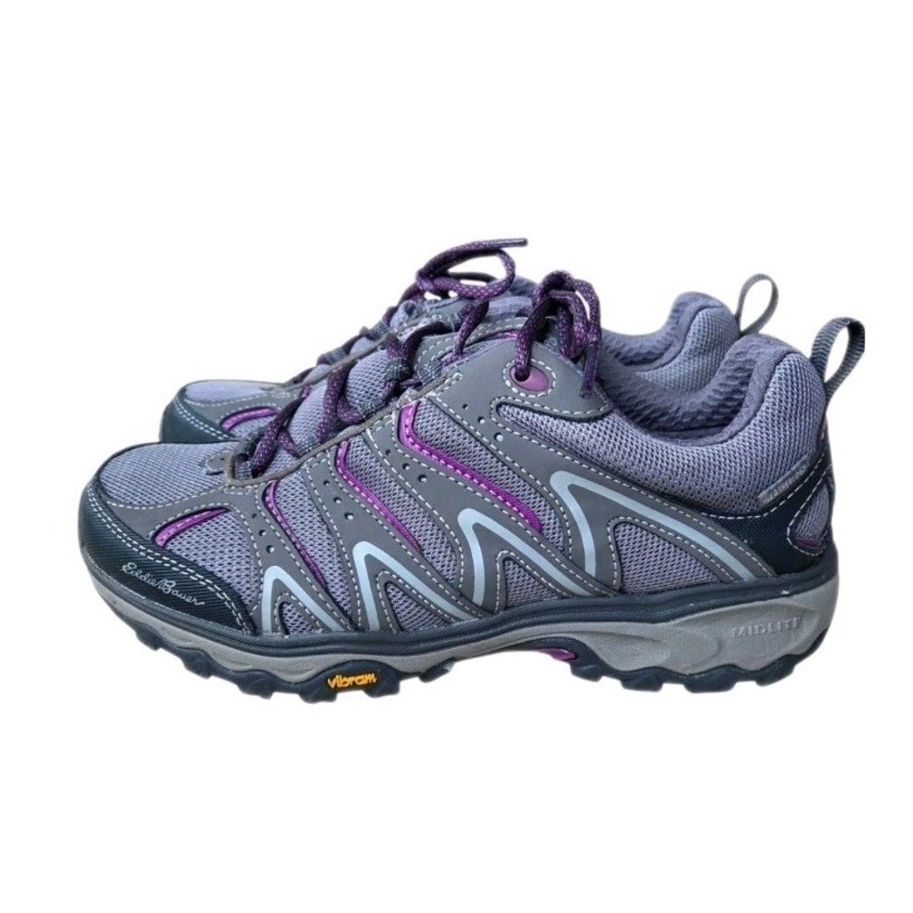 Eddie Bauer Wms Lukla Pro Vibram Sole Hiking Shoes Gray/Purple Sz 9.5 NEW! $150